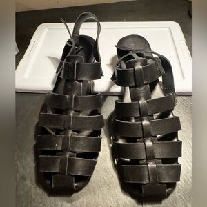 Jenni Kayne Black Leather Fisherman Sandals